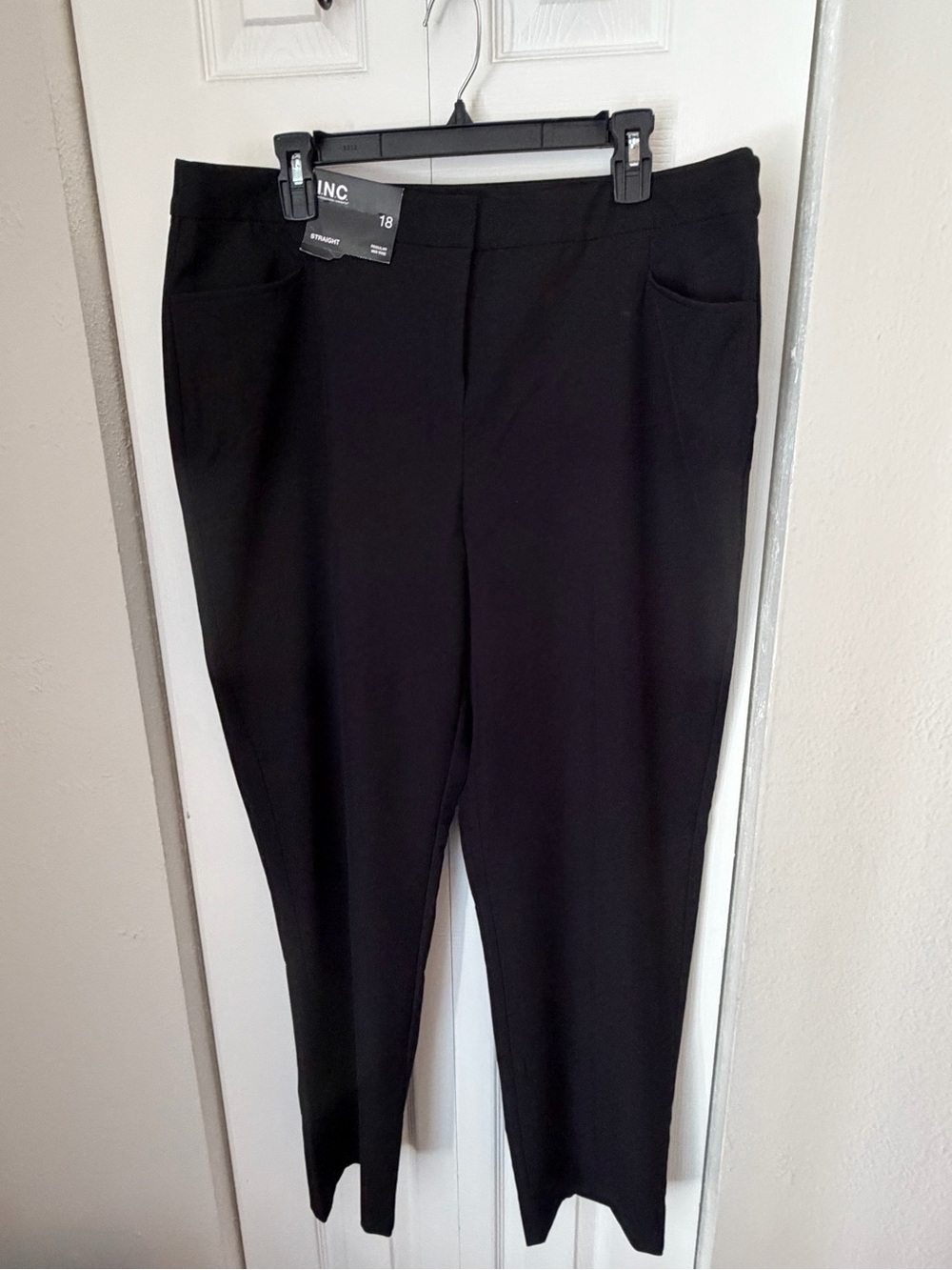 INC International Concepts Slim Pull-On Black Ponte Pants